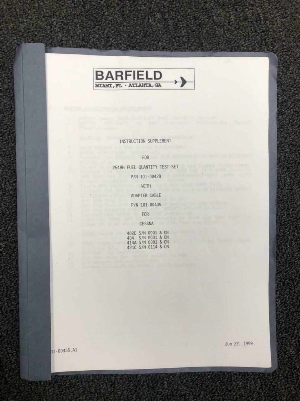 Over 10 million line items available today.. - BARFIELD ADAPTER CABLE TESTER & MANUAL P/N 101-00435 NS # 12089 BARFIELD ADAPTER CABLE TESTER & MANUAL P/N 101-00435 NS # 12089 - Image 12
