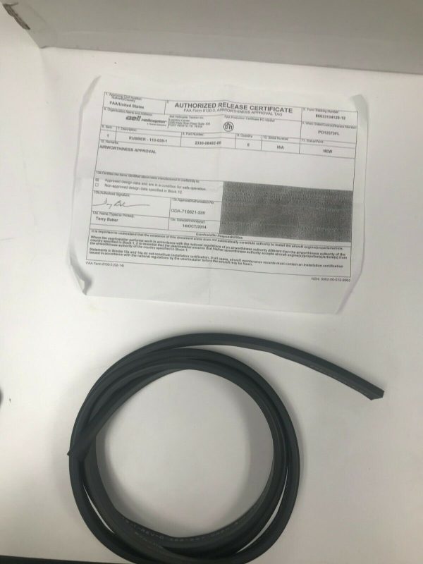 Over 10 million line items available today.. - BELL HELICOPTER 212 PART RUBBER SEAL-FN COND 7' LONG 110-039-1 #6575