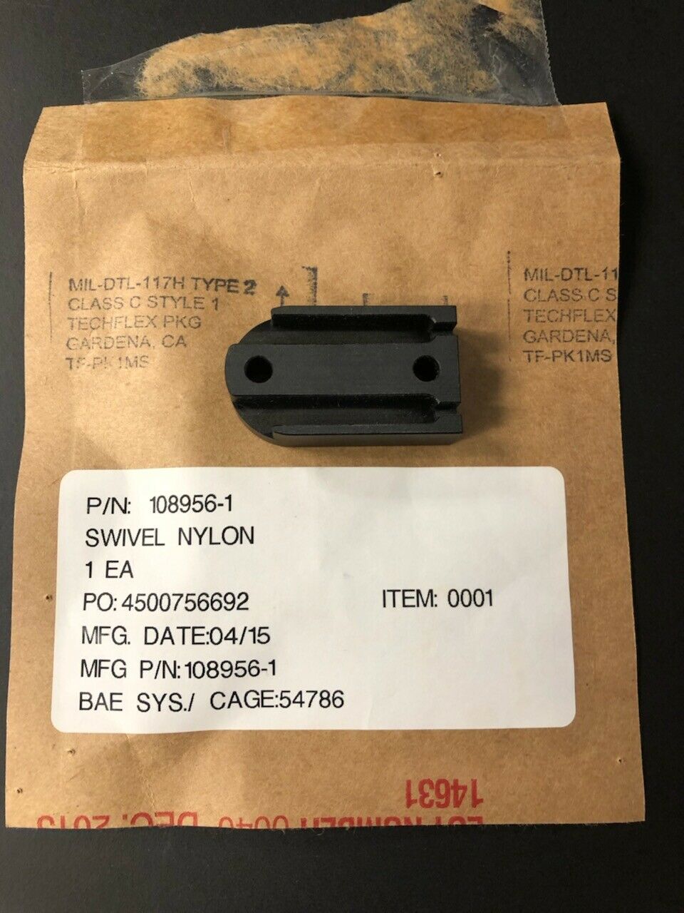 Over 10 million line items available today.. - BELL HELICOPTER PART SWIVEL NYLON FN COND INV#12737(2) BELL HELICOPTER PART SWIVEL NYLON FN COND INV#12737(2)