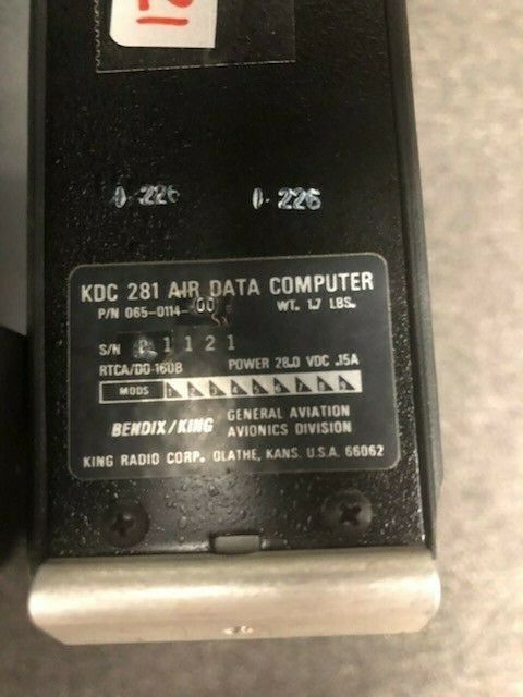 Over 10 million line items available today.. - BENDIX KING KDC 281 AIR DATA COMPUTER P/N 065-0114-00 USED # 12460