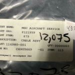 Over 10 million line items available today.. - CABLE ASSY P/N 116980-001 (HONEYWELL) NE COND # 12075