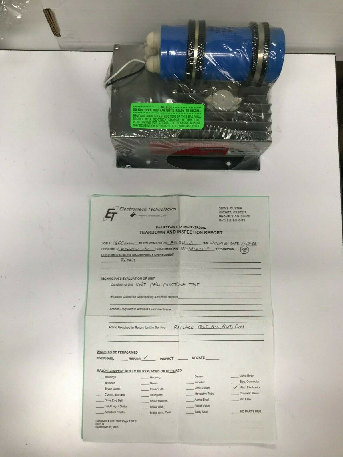 Over 10 Million line items available today.... - CONTROL BLOWER MOTOR ELECTROMECH TECH. EM2091-6 INV# 11002 CONTROL BLOWER MOTOR ELECTROMECH TECH. EM2091-6 INV# 11002 - Image 11