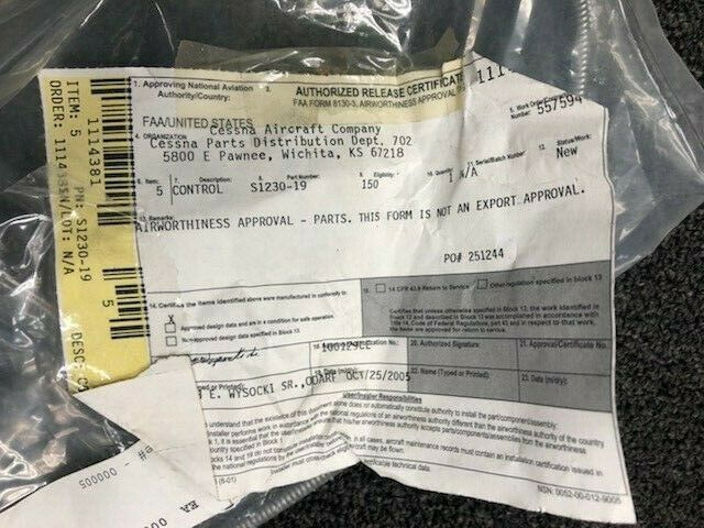 Over 10 million line items available today.. - CONTROL CARB HEAT P/N S1230-19 FN 8130-3 # 12065 CONTROL CARB HEAT P/N S1230-19 FN 8130-3 # 12065 - Image 6