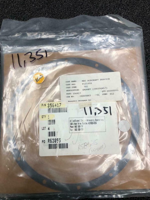Over 10 million line items available today.. - GASKET P/N 356417 (HONEYWELL) NS COND # 11351 (1)