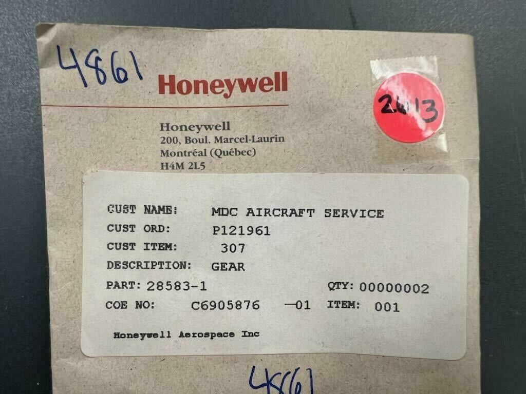 Over 10 million line items available today.. - GEAR ( HONEYWELL TRACE) P/N 28583-1 NE COND # 4861 ( 2) GEAR-HONEYWELL-TRACE-PN-28583-1-NE-COND-4861-2-294954470311-2