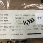 Over 10 million line items available today.. - HONEYWELL O RING P/N MS29561-116 NS COND # 11385 (199)