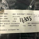 Over 10 million line items available today.. - PIN P/N S3217-3125A500 (HONEYWELL) NS COND # 11355 (25)
