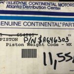 Over 10 million line items available today.. - PISTON WEIGHT CODE P/N SA646303 NS # 11556