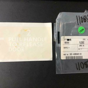 PLACARD (PULL TO RELEASE)  P/N 101-430340-19 NE COND # 11088