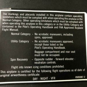 - Shop PLACECARD W/PICK TICKET P/N 0505087-2 NS COND # 26696-1