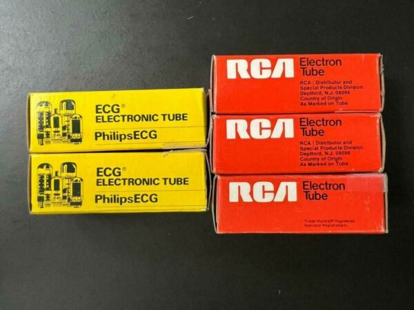 RCA & PHILIPS ECG ELECTRON TUBE P/N 6GH8A ( LOT OF 5 UNITS) NS COND # 10393