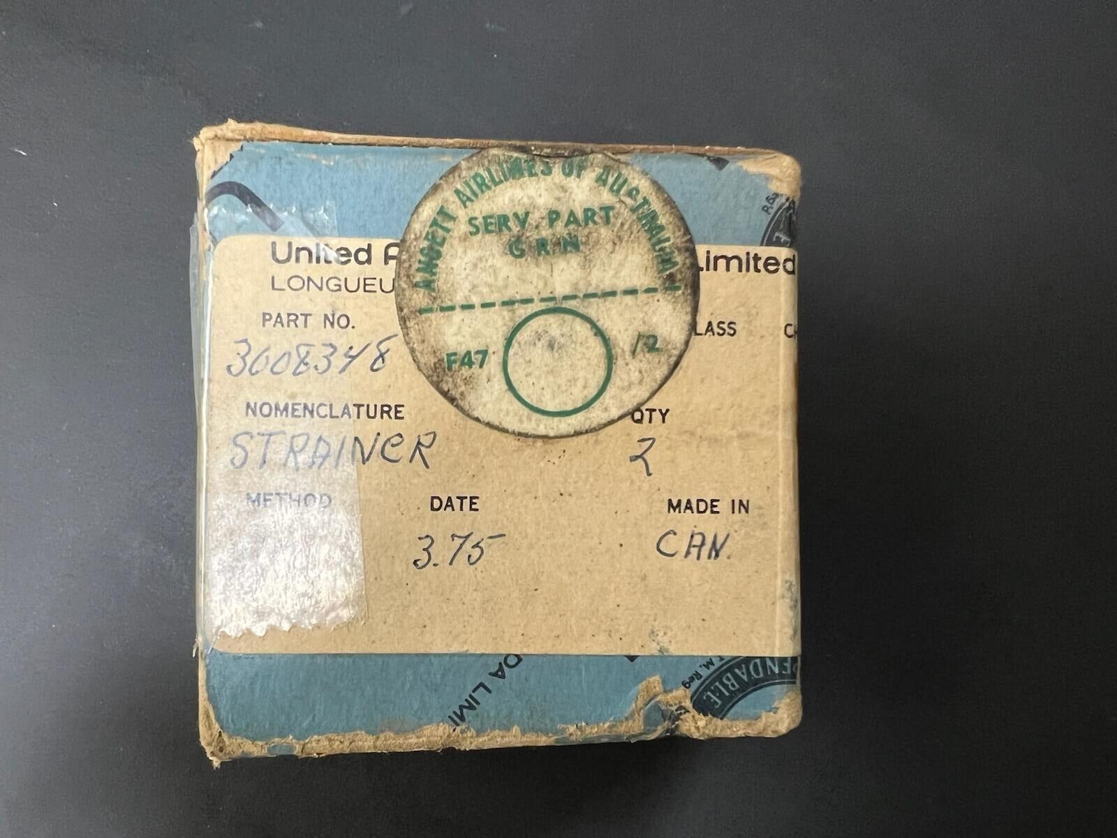 Over 10 million line items available today.. - STRAINER P/N 3008348 TRACE/UNITED AIRCRAFT OF CANADA NS COND # 27310 (2) STRAINER-PN-3008348-TRACEUNITED-AIRCRAFT-OF-CANADA-NS-COND-27310-2-295225909562-2