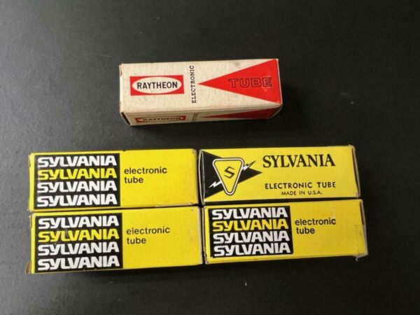 SYLVANIA & RAYTHEON ELECTRONIC TUBE P/N 6AN5 (LOT OF 5 UNITS)  NS COND #12929