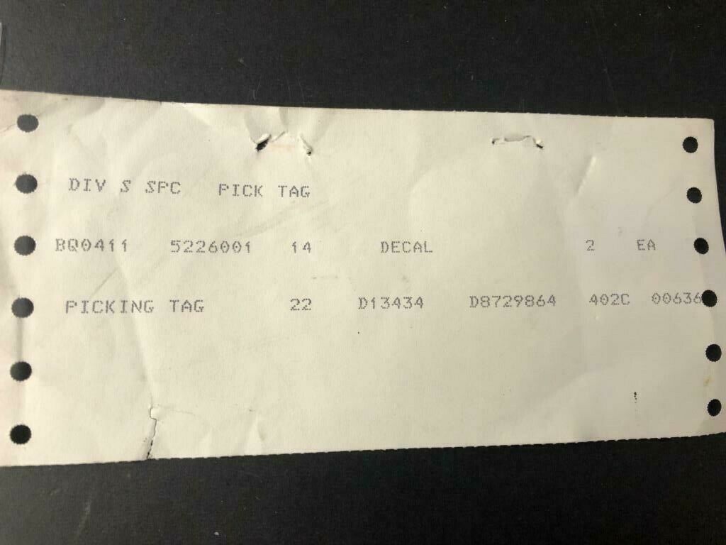 Over 10 million line items available today.. - TRANSFER FUEL DECAL P/N 5226001-14 NE COND # 26696 (2) TRANSFER FUEL DECAL P/N 5226001-14 NE COND # 26696 (2) - Image 4