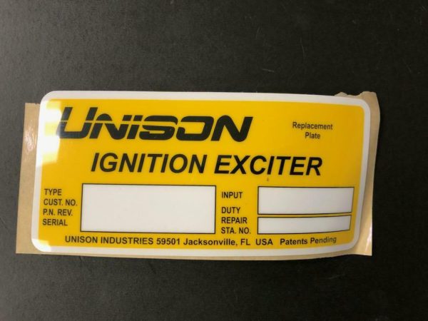 Over 10 million line items available today.. - UNISON IGNITION EXCITER LABEL P/N 9043835 ORIG PK # 3521 (4)