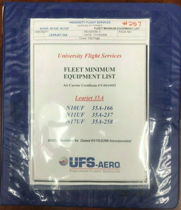 Over 10 million line items available today.. - UNIVERSITY FLIGHT SERVICES, FLEET MIN. EQUIP. LIST, LEARJET 35A MANUAL INV# 2