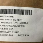 WEDGE OUTER P/N 1615622-1 NSN 610-00-102-4517 SEAL PK/ORIG NS COND # 11536 (27) - Image 3